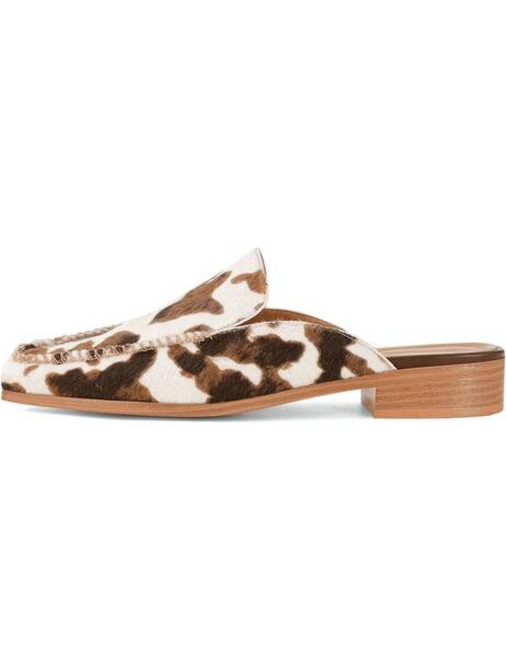 RJYLP Women's Cow Print Suede Backless Mules, Size 8, Loafer, cow print
